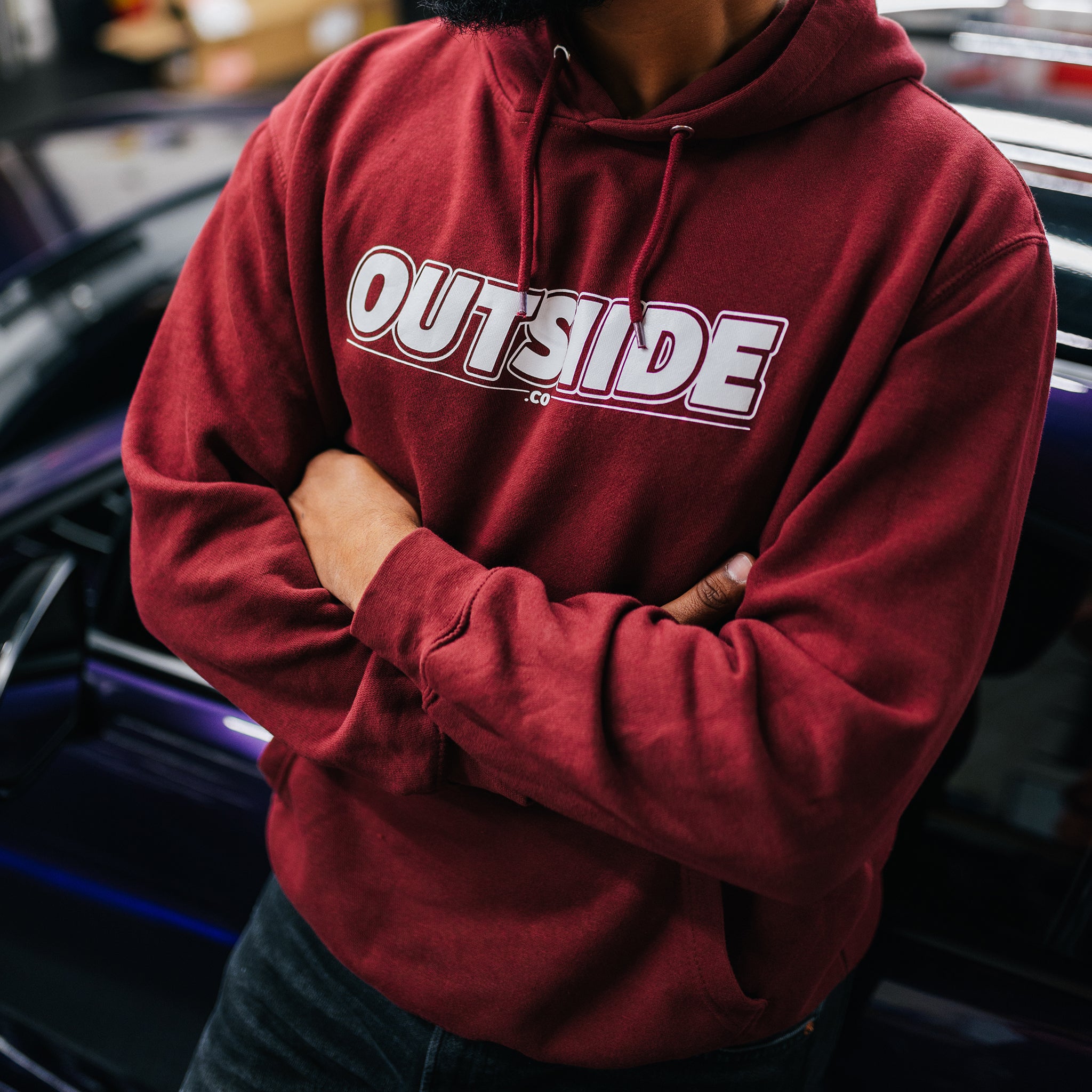 Outsiide Logo Hoodie - Burgundy – OUTSIIDE