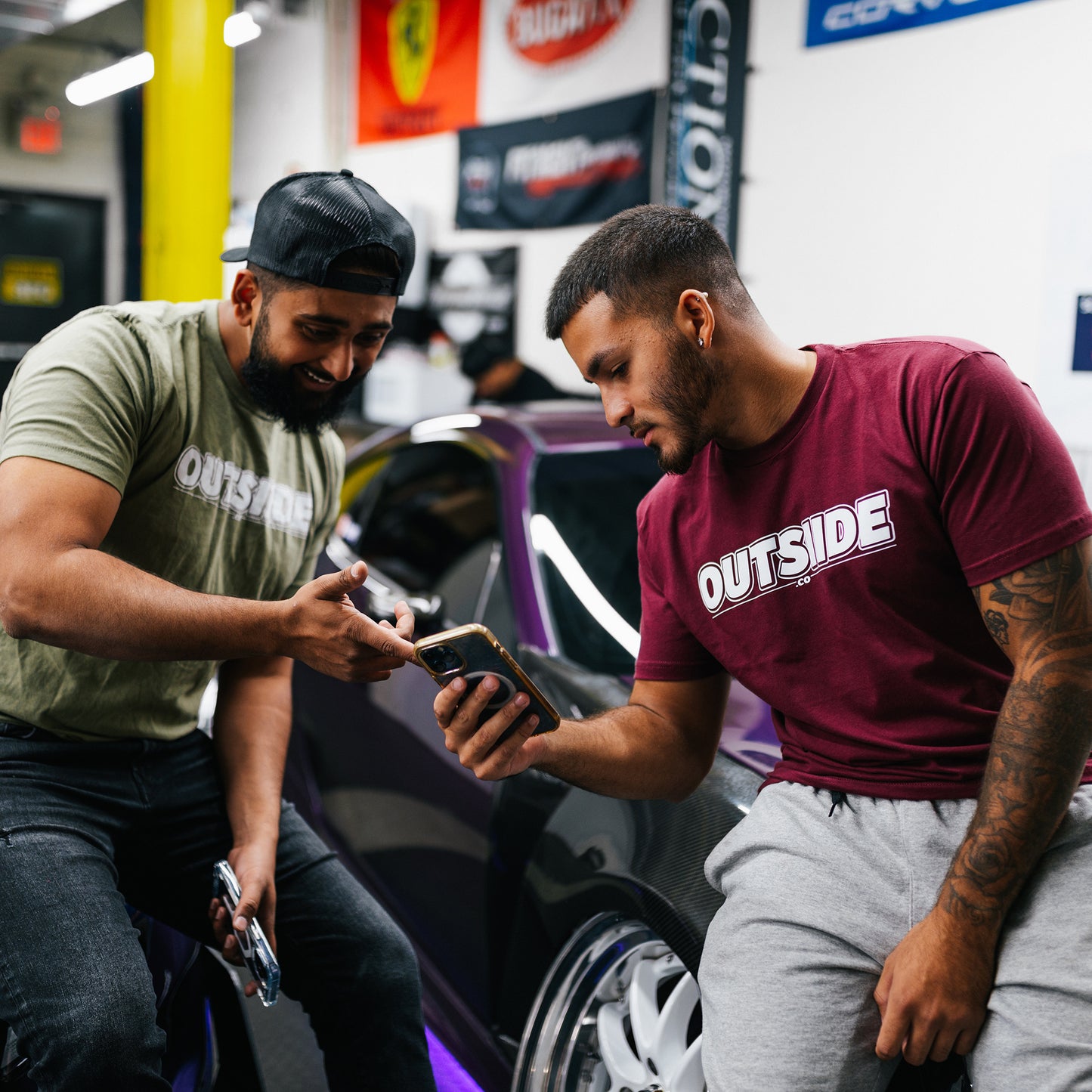 Outsiide Logo Tee- Maroon